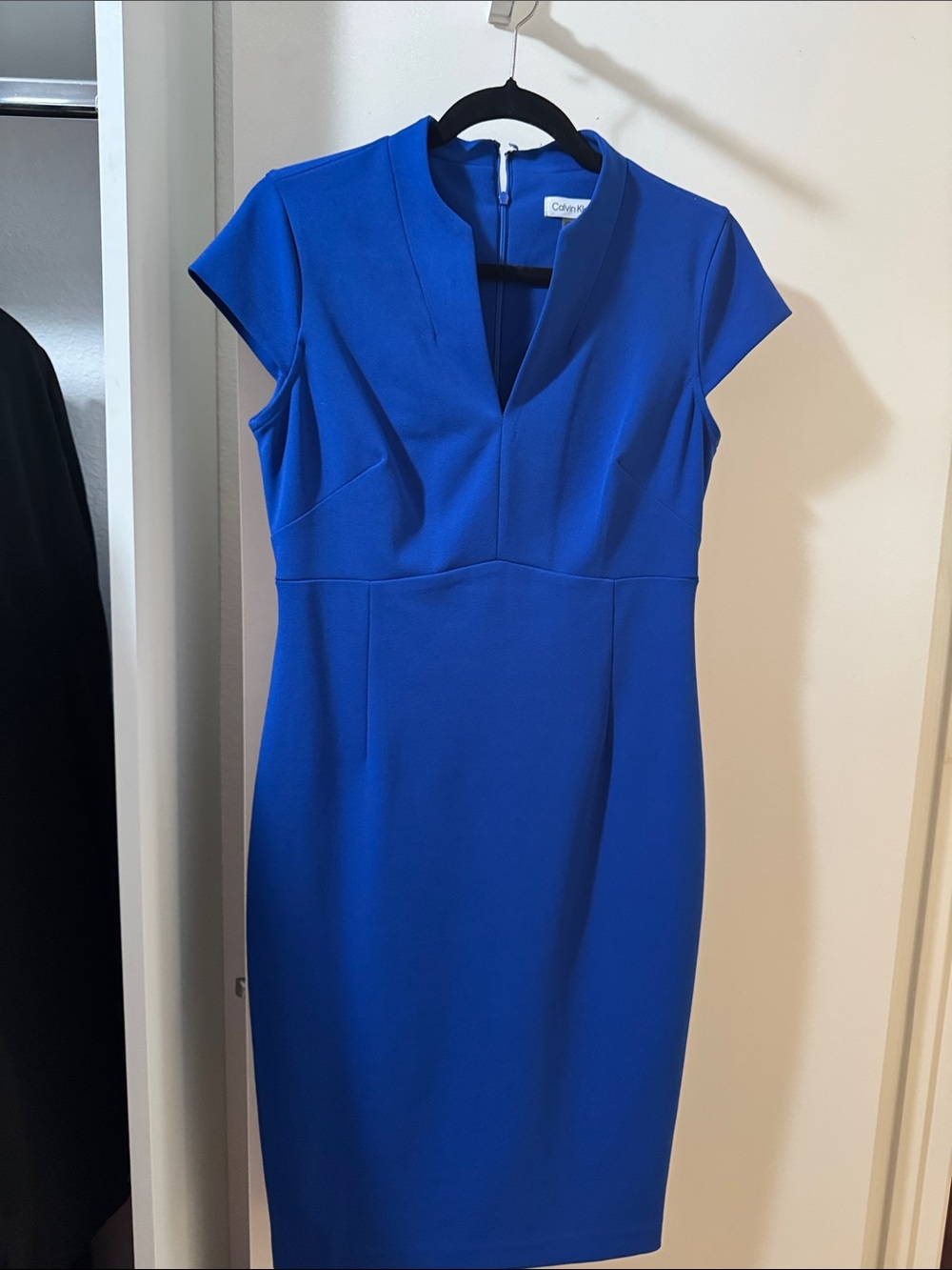 Calvin Klein Cobalt Blue Cap-Sleeve Sheath Dress